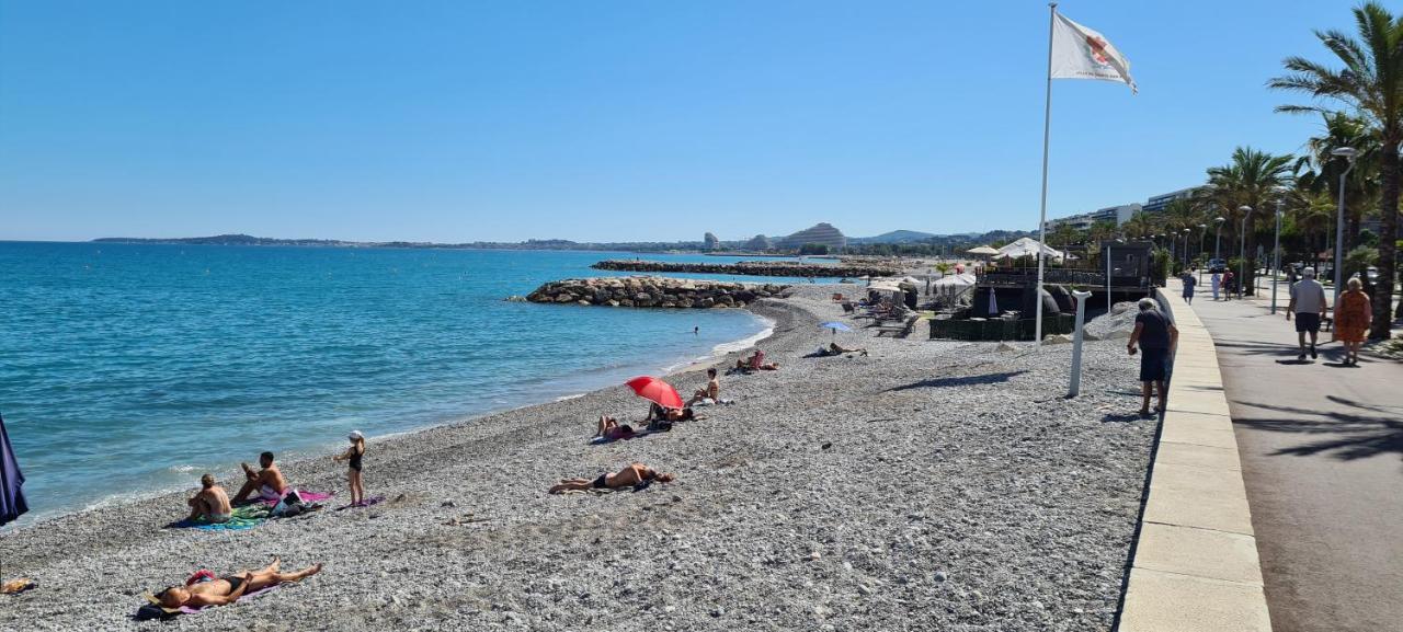 Studio De La Plage - Mer, Terrasse Et Garage Cagnes-sur-Mer Bagian luar foto